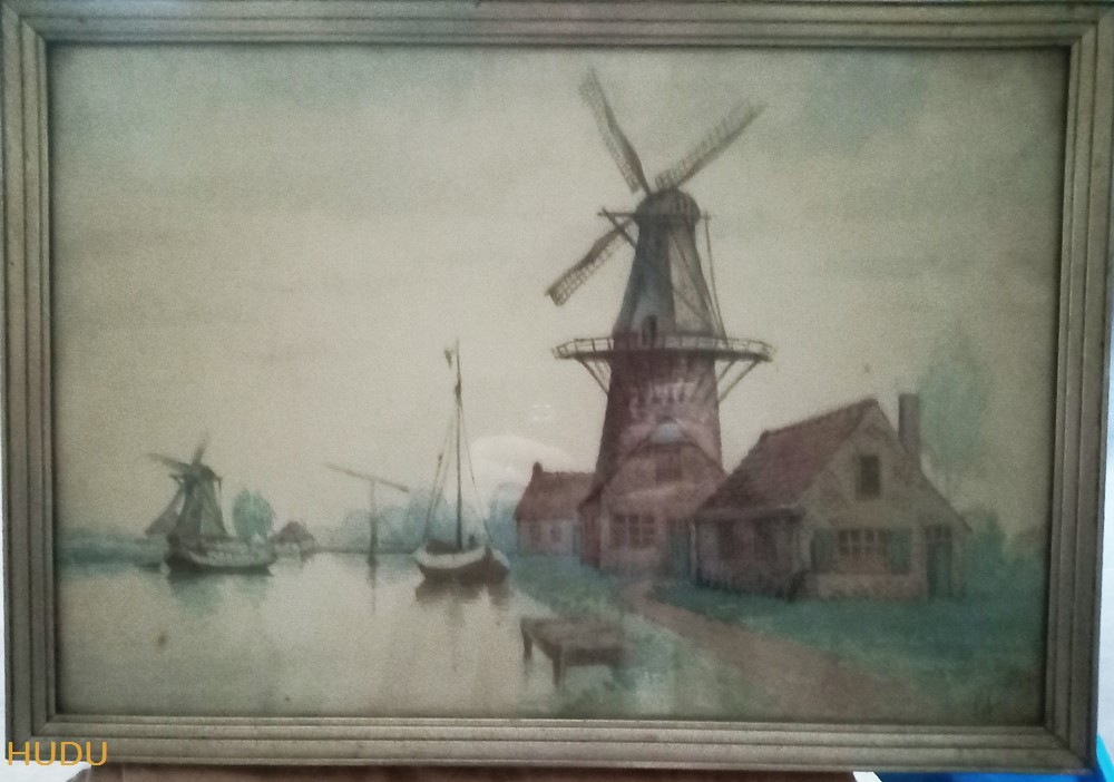 Coll. FD Catteau Aquarelle Moulins art antiquites peintures dessins coll fd catteau aquarelle moulins