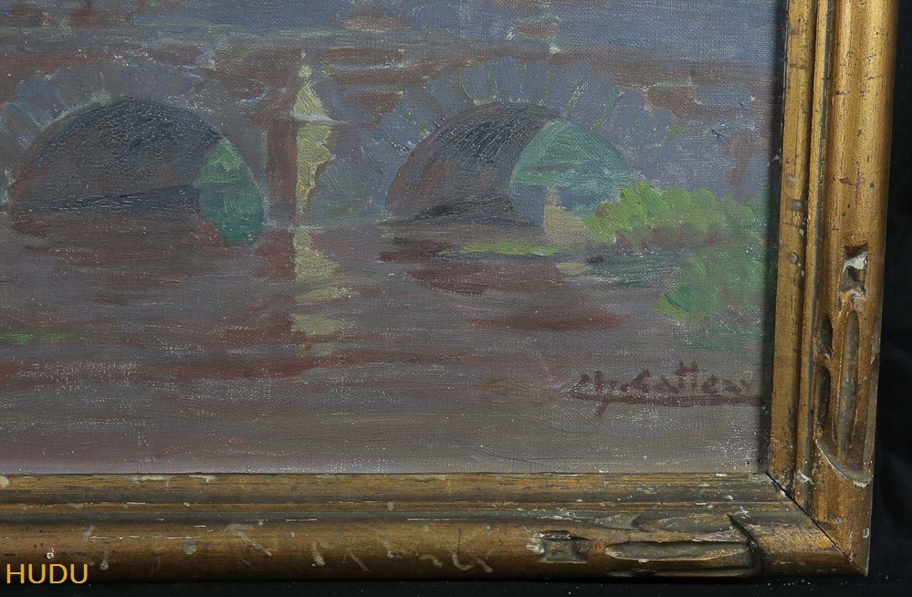art antiquites peintures dessins coll suzanne catteau huile bretagne notre dame de lamballe