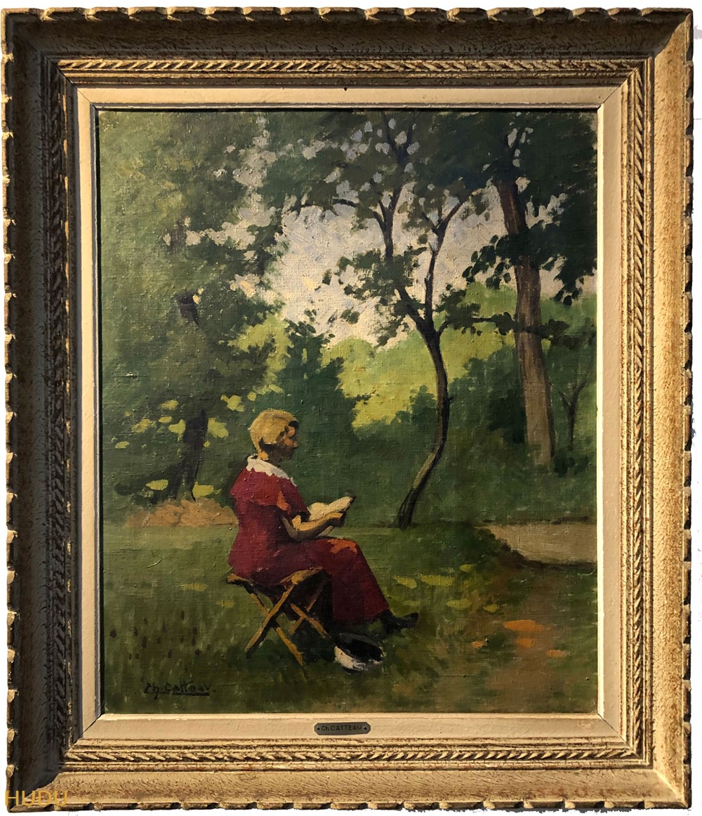 Coll. FD Catteau Huile Tante Suzanne art antiquites peintures dessins coll fd catteau huile tante suzanne