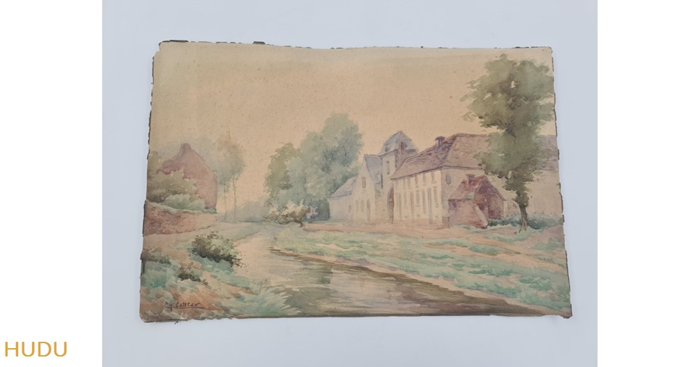 Coll.Suzanne Catteau Aquarelles x2 2 art antiquites peintures dessins coll suzanne catteau aquarelles x2