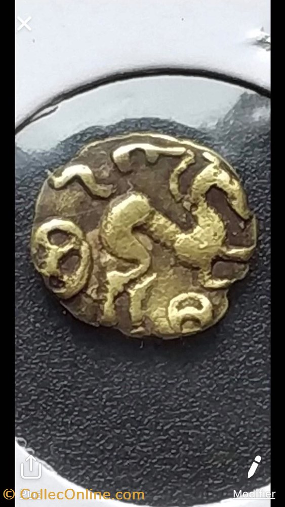 Serie de faux quarts Turons à la lyre inversée - Moulages - 3 monnaie antique av jc ap gauloise serie de faux quarts turons a la lyre inversee moulages