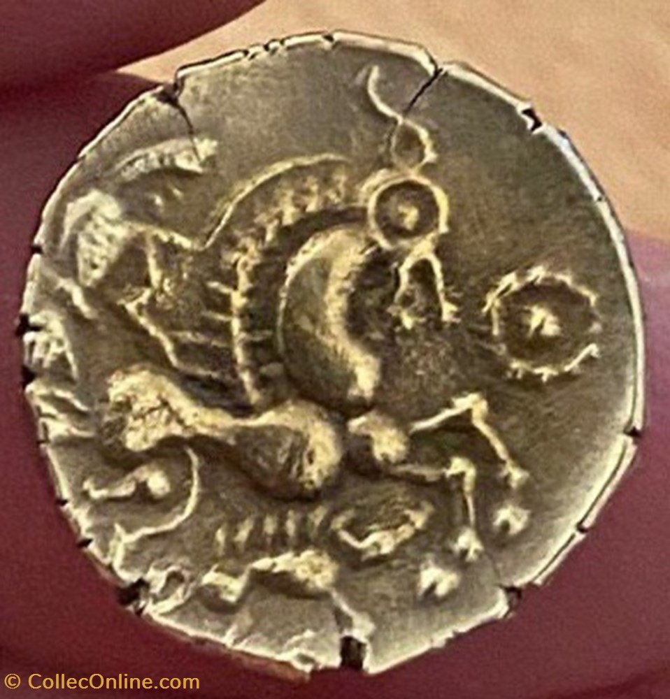 monnaie antique av jc ap gauloise faux hemistatere aulerques eburovices aux sangliers moulage