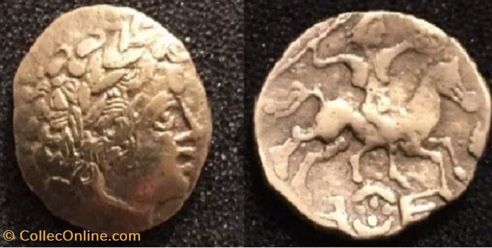 Faux statère Riedones au foudre - Moulage - monnaie antique av jc ap gauloise faux statere riedones au foudre moulage