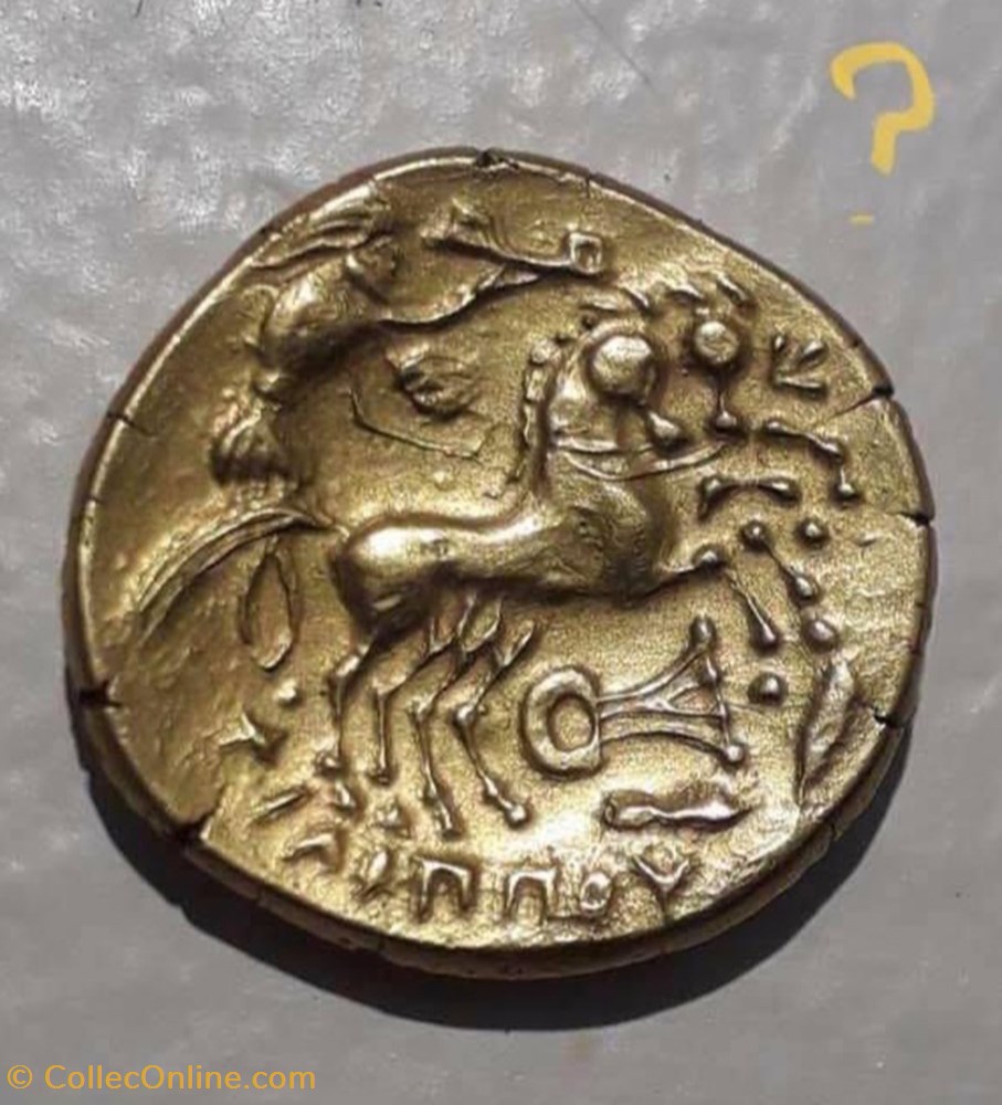 Faux hémistatère du Groupe de Normandie - Moulage - monnaie antique av jc ap gauloise faux hemistatere du groupe de normandie moulage