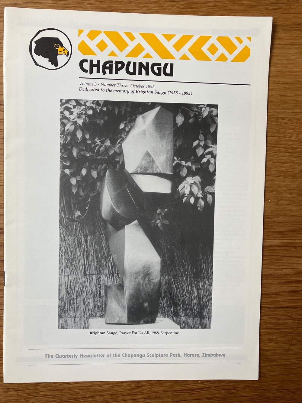 Chapungu Newsletter volume 3 number 3 books comics magazines chapungu newsletter volume 3 number 3
