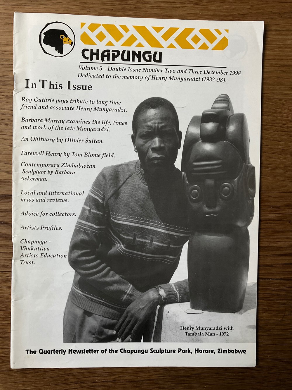 Chapungu Newsletter volume 5 Dec 1998 books comics magazines chapungu newsletter volume 5 dec 1998