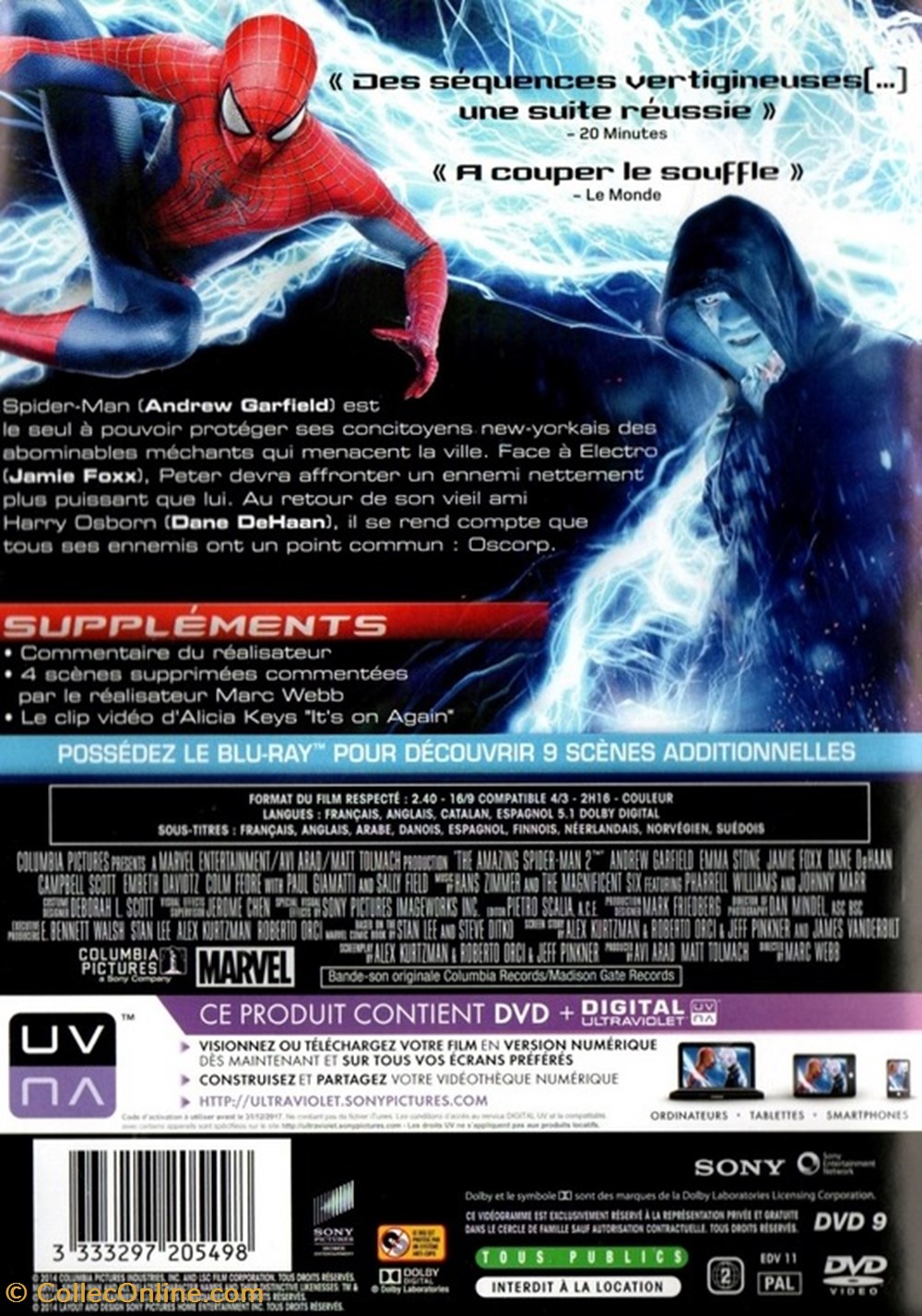 The Amazing Spider-Man 2 : Le Destin D'un Héros divers film dvd blu ray the amazing spider man 2 le destin un heros