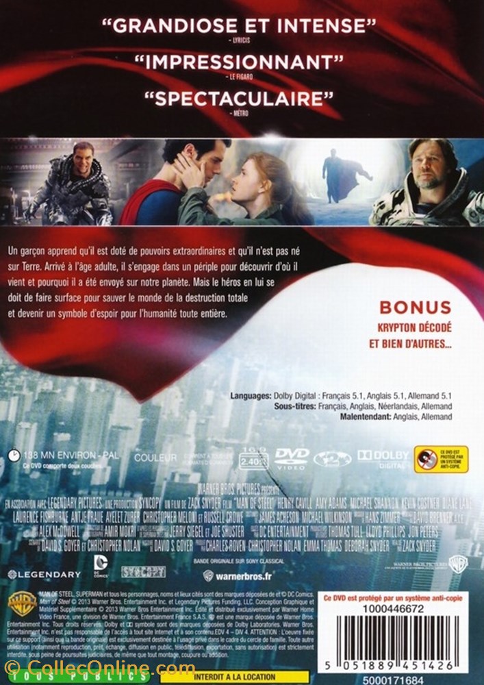 Man Of Steel 2 divers film dvd blu ray man of steel