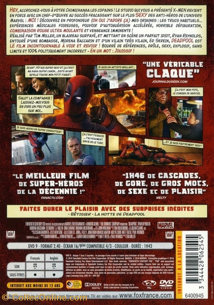 divers film dvd blu ray deadpool