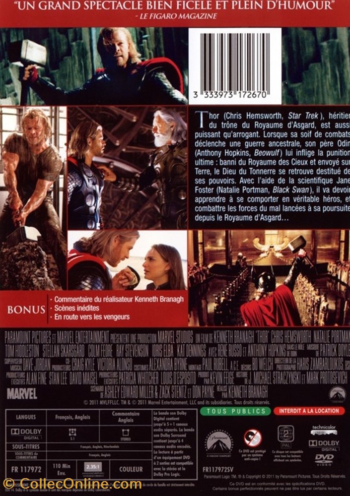 Thor I 2 divers film dvd blu ray thor i