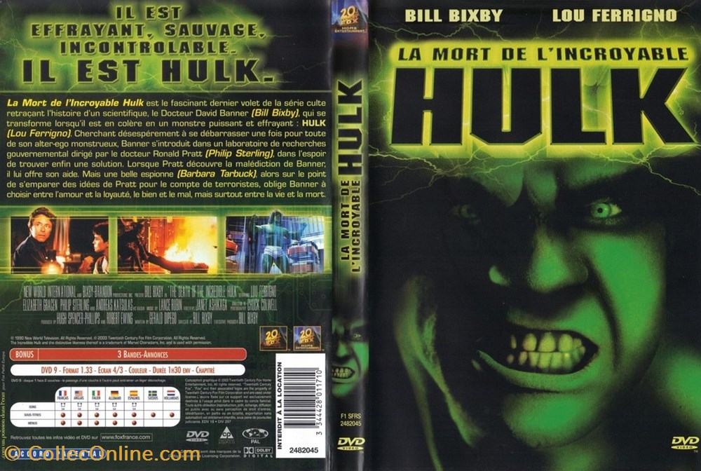 Hulk : La Mort De L'Incroyable Hulk 3 diver film dvd blu ray hulk la mort de incroyable hulk
