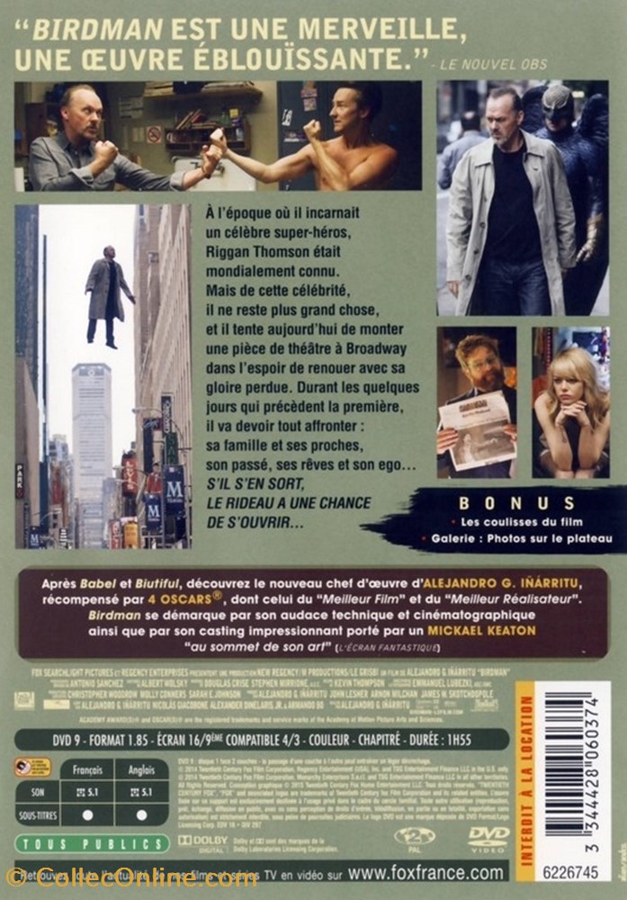 divers film dvd blu ray birdman ou la surprenante vertu de ignorance