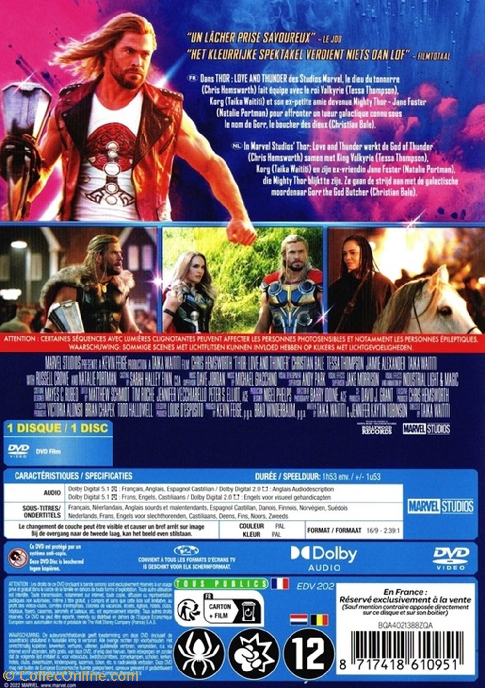 Thor IV : Love And Thunder divers film dvd blu ray thor iv love and thunder