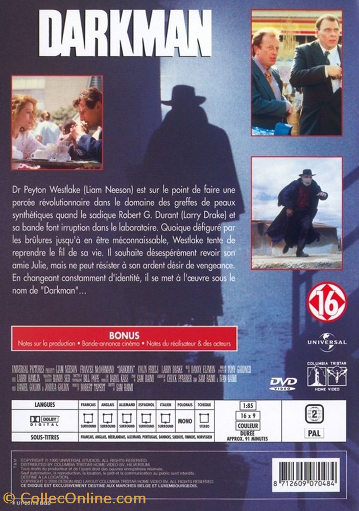 Darkman 2 divers film dvd blu ray darkman