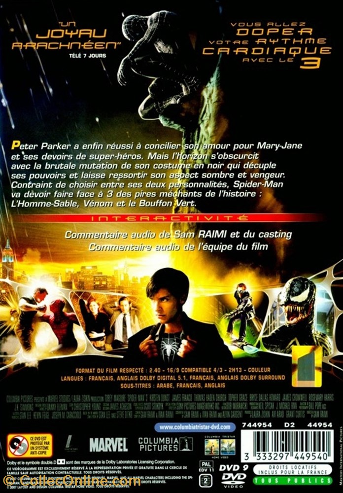 Spider-Man 3 2 divers film dvd blu ray spider man 3