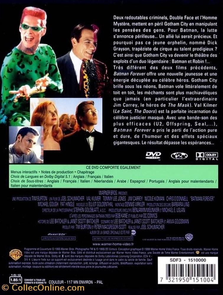 divers film dvd blu ray batman iii batman forever