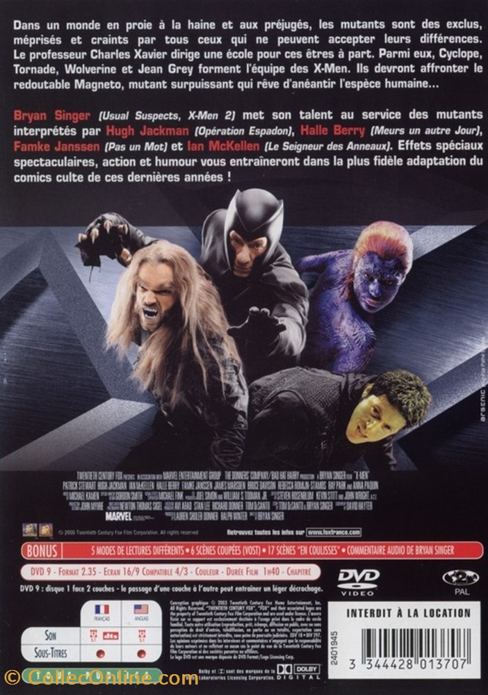 X-Men I 2 divers film dvd blu ray x men i
