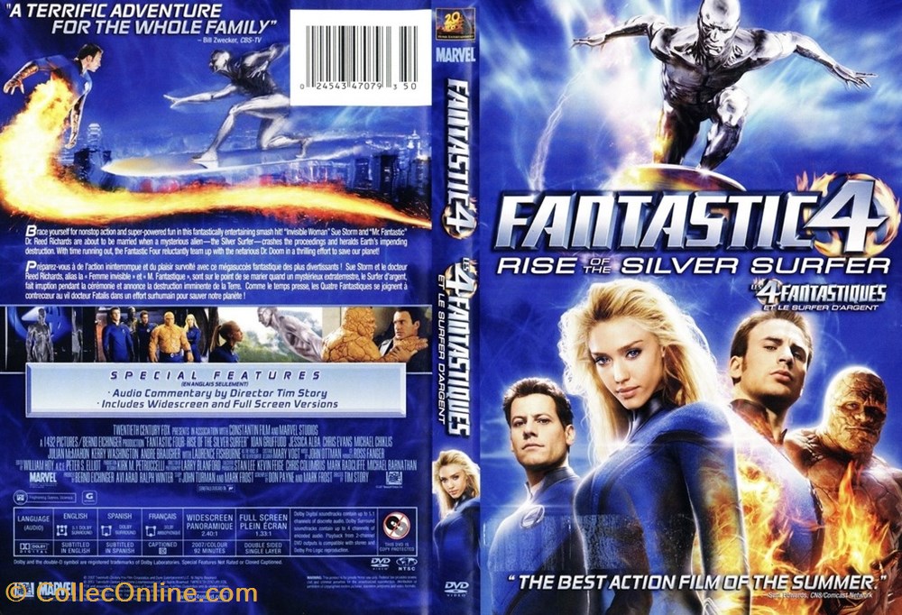 divers film dvd blu ray les 4 fantastiques et le surfeur argent