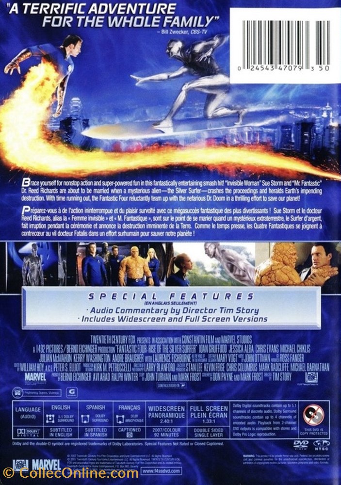 divers film dvd blu ray les 4 fantastiques et le surfeur argent