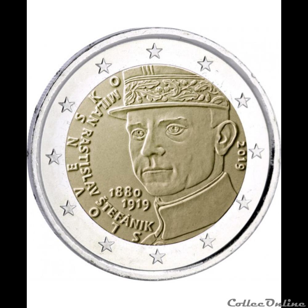 milan rastislav stefanik 2019 monnaie euro slovaquie milan rastislav stefanik 2019