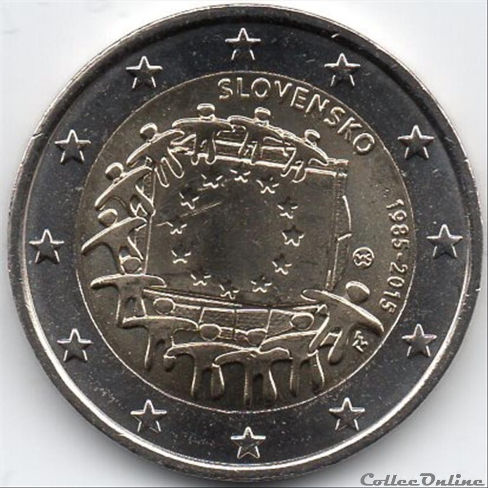 30e anniversaire drapeau europeen 2015 monnaie slovenie 30e anniversaire drapeau europeen 2015