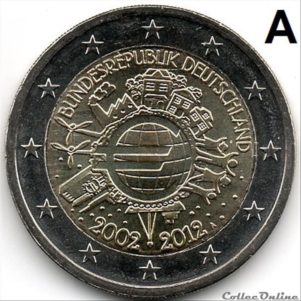 10 ans euro 2012 monnaie allemagne 10 ans euro 2012