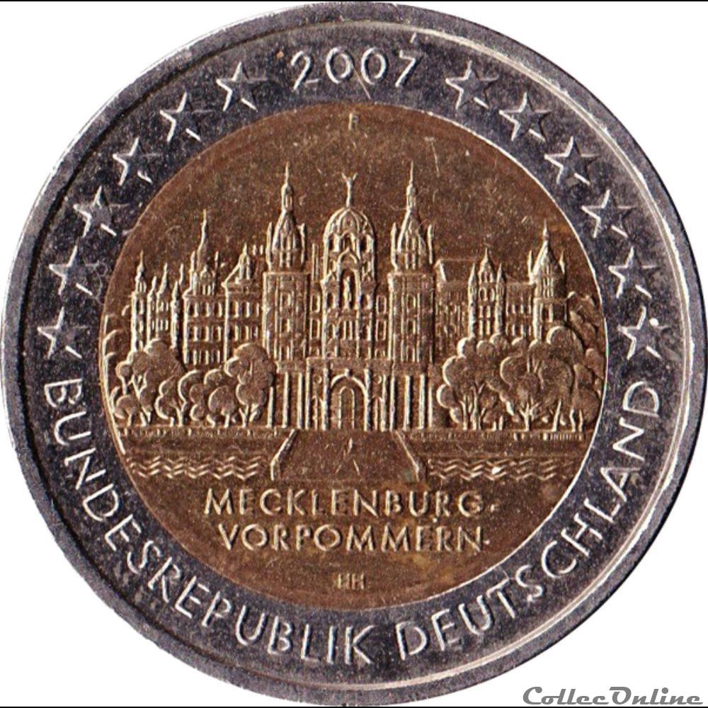 mecklenburg volpommern 2007 monnaie euro a allemagne mecklenburg volpommern 2007