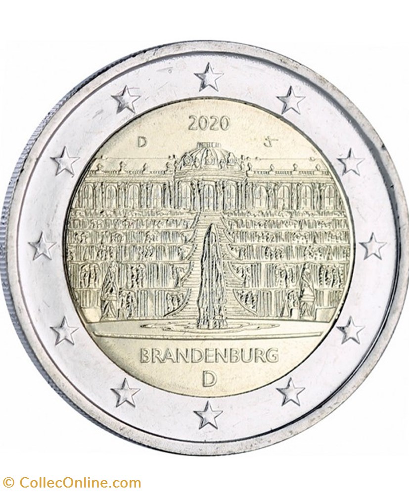 brandebourg,palais de sanssouci 2020 monnaie euro allemagne brandebourg palais de sanssouci 2020