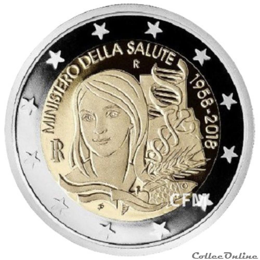monnaie euro italie 60 ans du ministere de la sante 2018