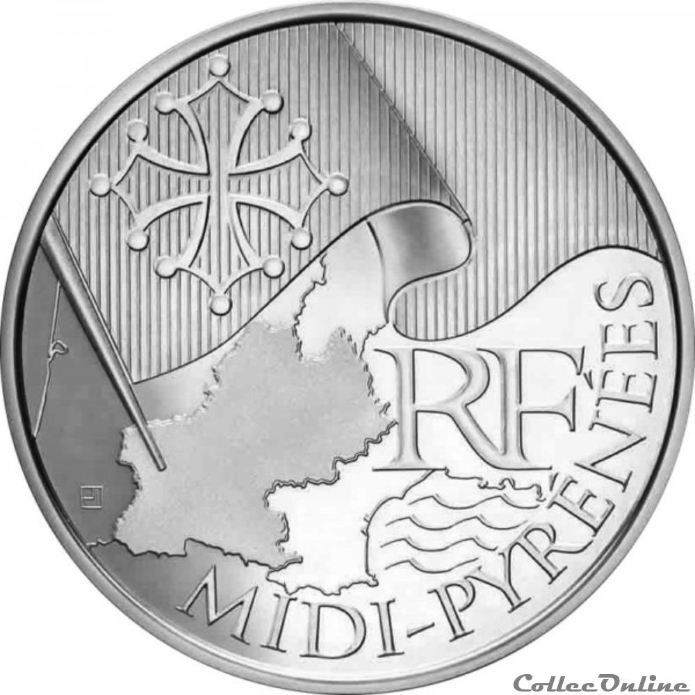 monnaie france 10 euros midi pyrenees 2010