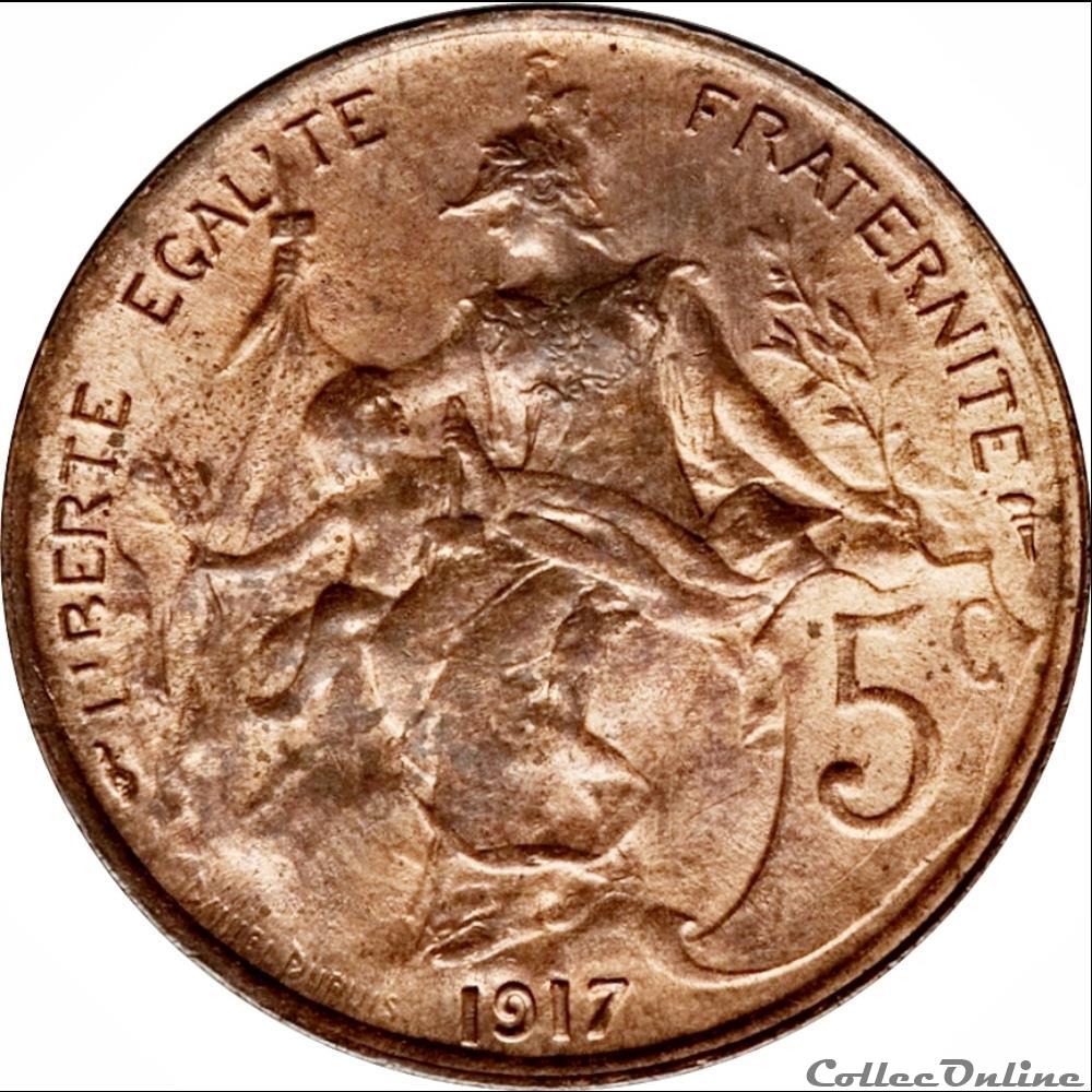 monnaie france malte 5c 1916