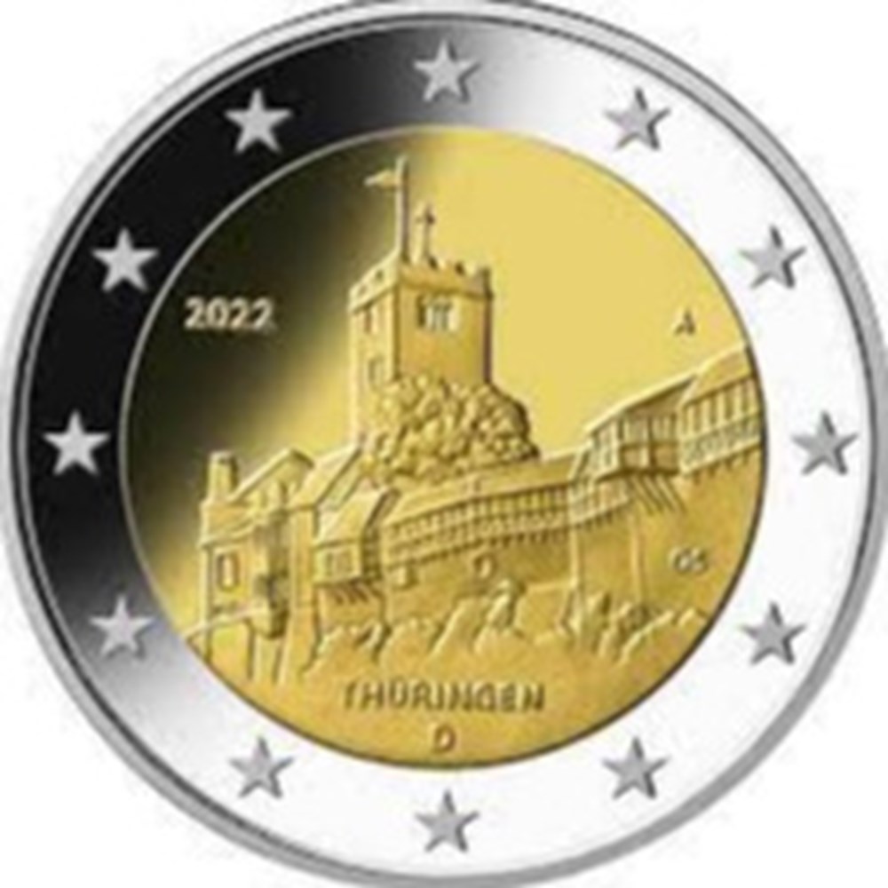 thuringer 2022 monnaies euros a allemagne thuringer 2022