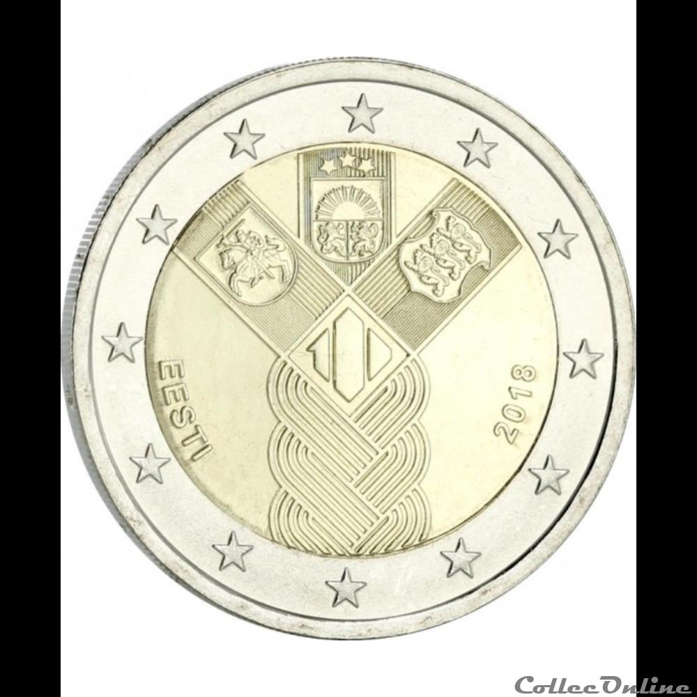 monnaie euro belgique 100 ans des pays baltes 2018