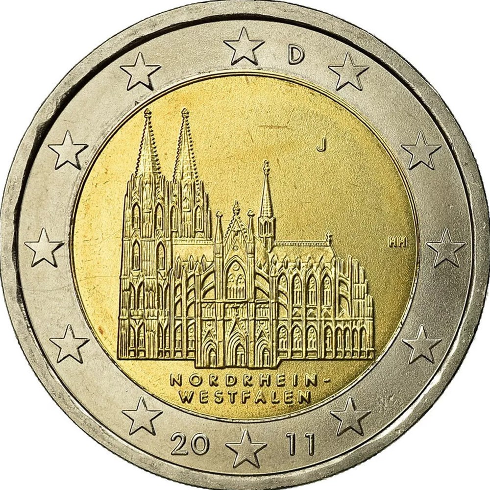 2 euros cologne 2011(j) monnaies a allemagne 2 euros cologne 2011 j