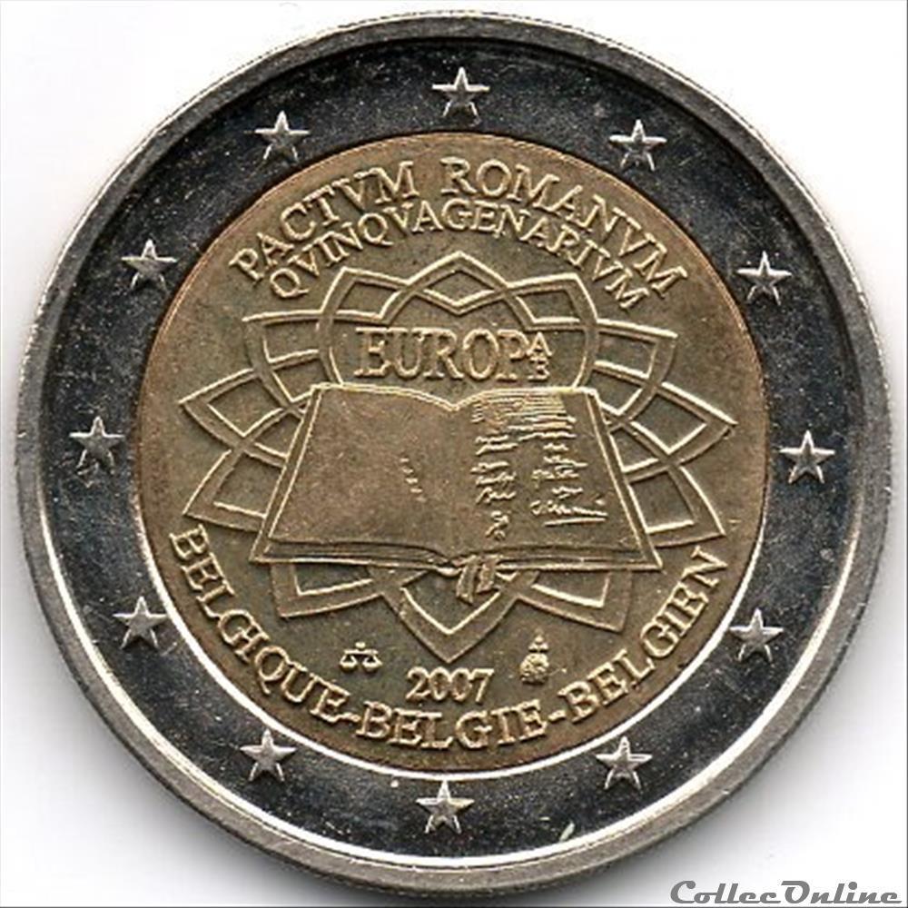 monnaie euro belgique traite de rome 2007