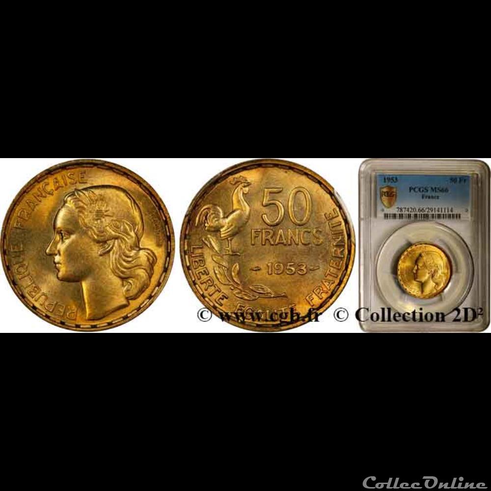 monnaie france 50 francs bronze 1953