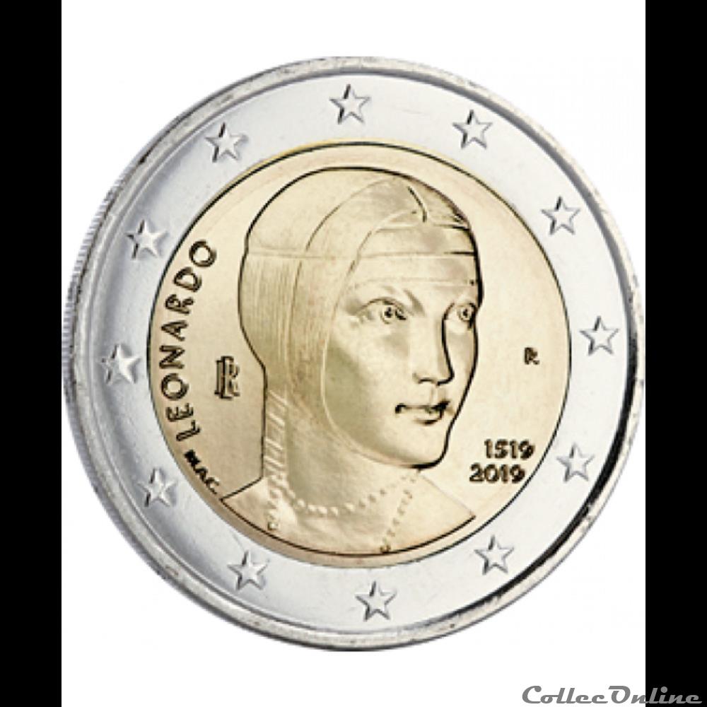 500 ans mort de l. de vinci 2019 monnaie euro italie 500 ans mort de l de vinci 2019