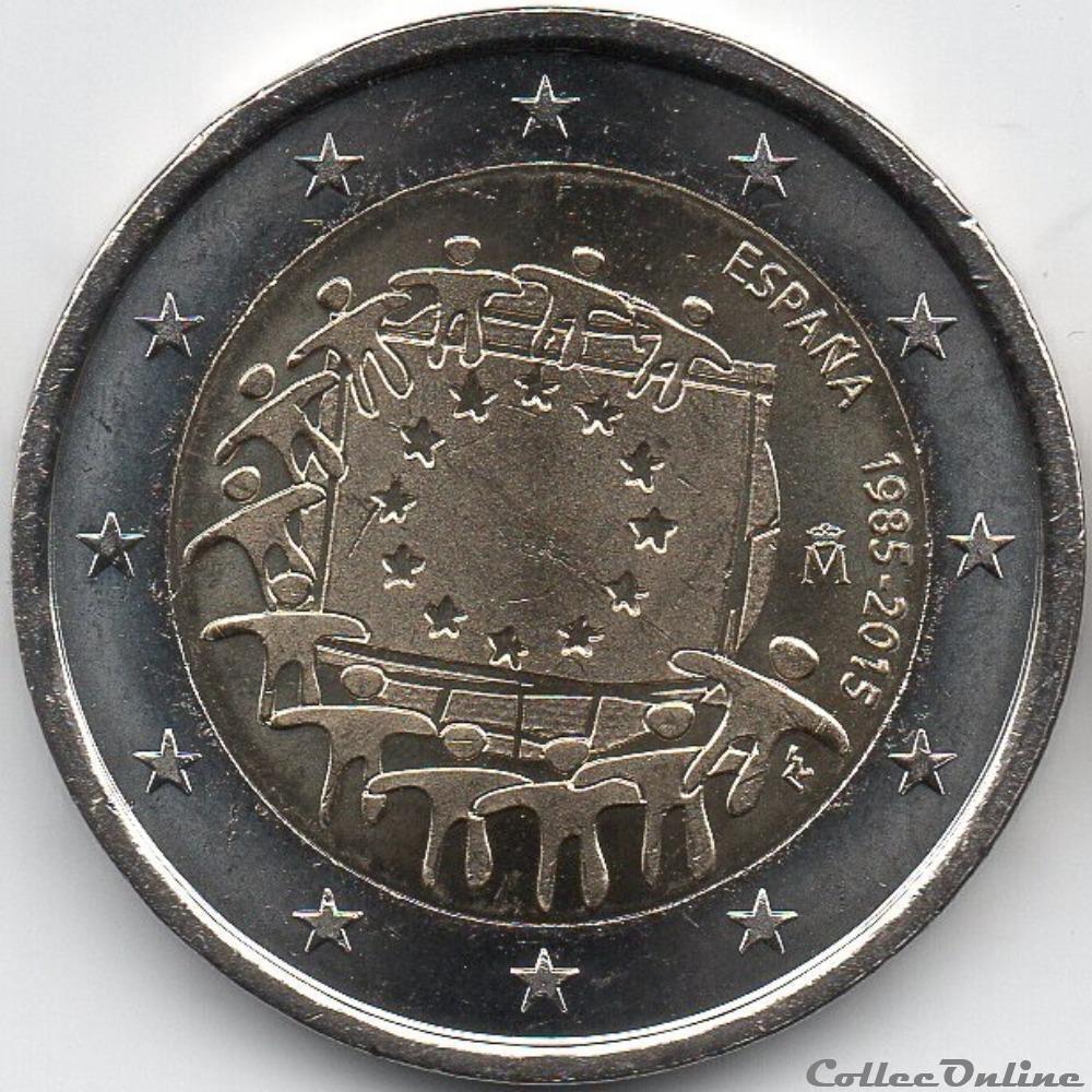 monnaie espagne 30e anniversaire drapeau europeen 2015