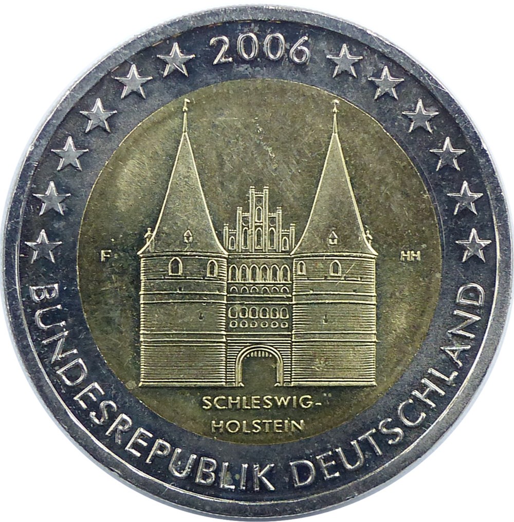 2 euros 2006 (f) monnaies a allemagne 2 euros 2006 f