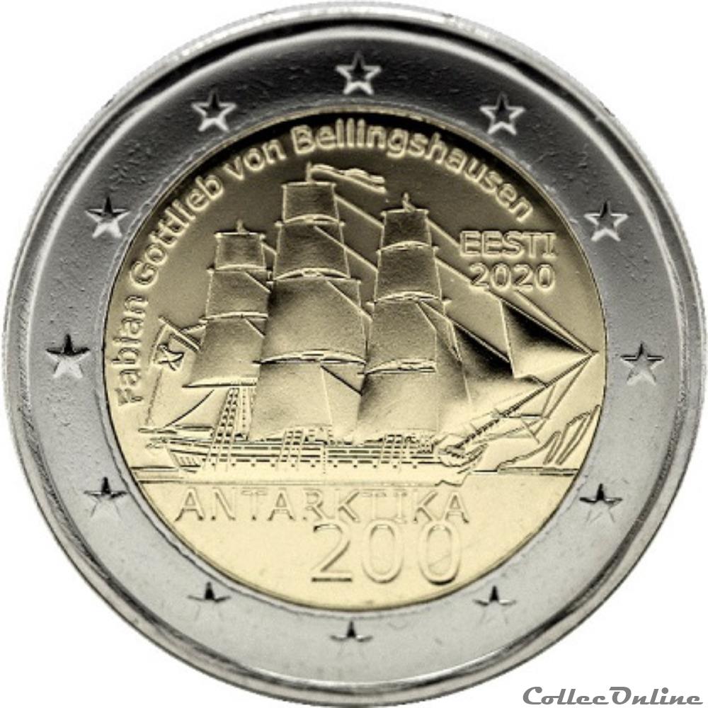 200 ans de la découverte de l'antartique 2020 monnaie euro estonie 200 ans de la decouverte de antartique 2020