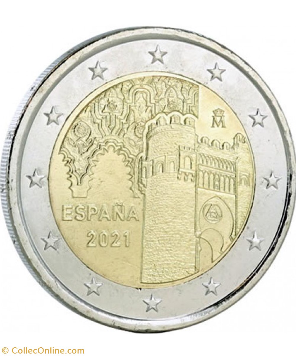 2 euros vieille ville de tolede 2021 monnaies a espagne 2 euros vieille ville de tolede 2021