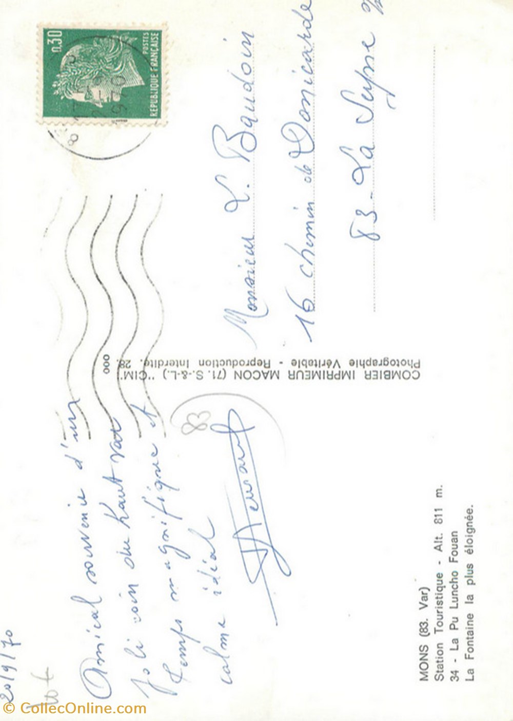 cartes postales europe france m12 la fontaine