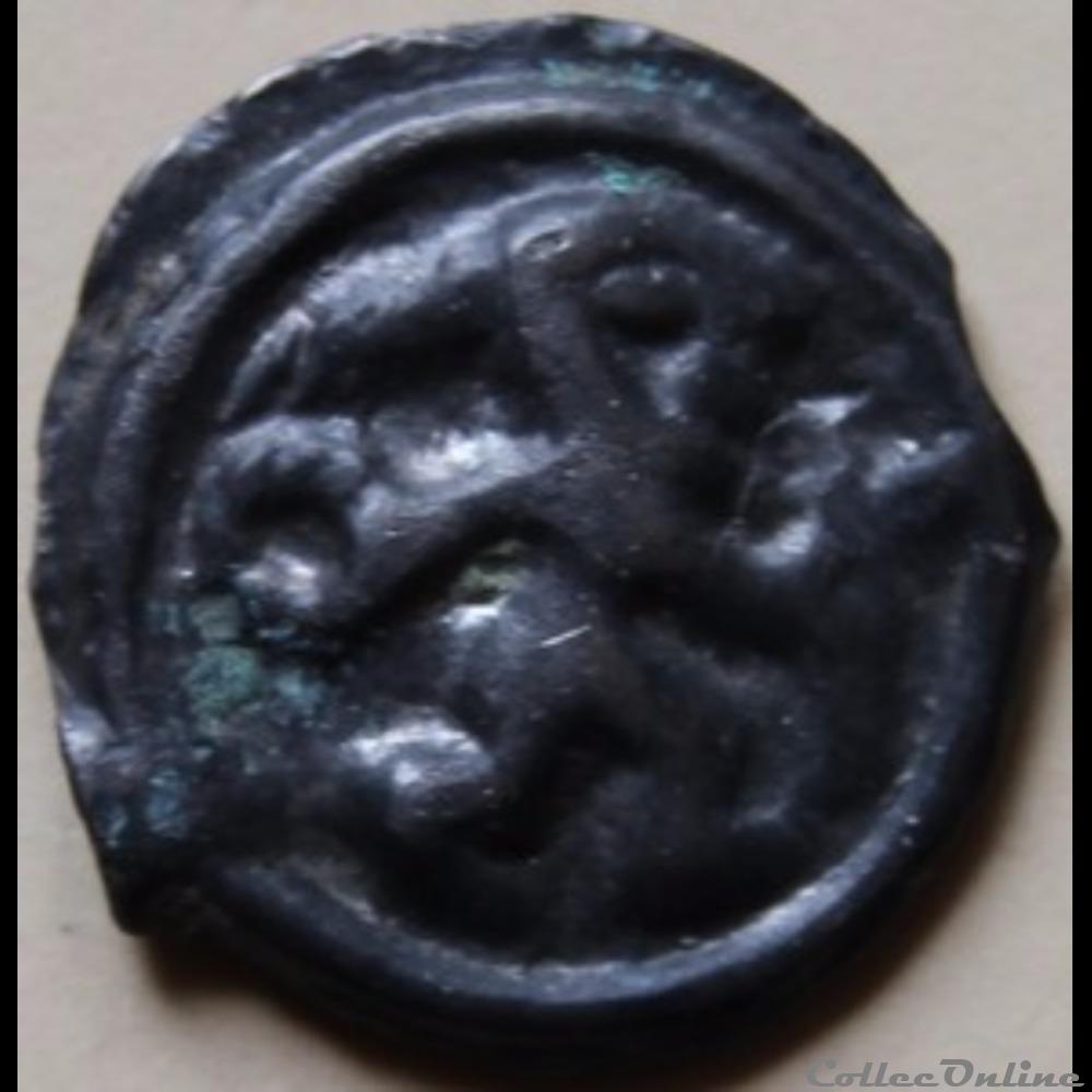 Série 24 DT 154 potin au guerrier courant et au loup / élan monnaie antique gauloise serie 24 dt 154 potin au guerrier courant et au loup elan