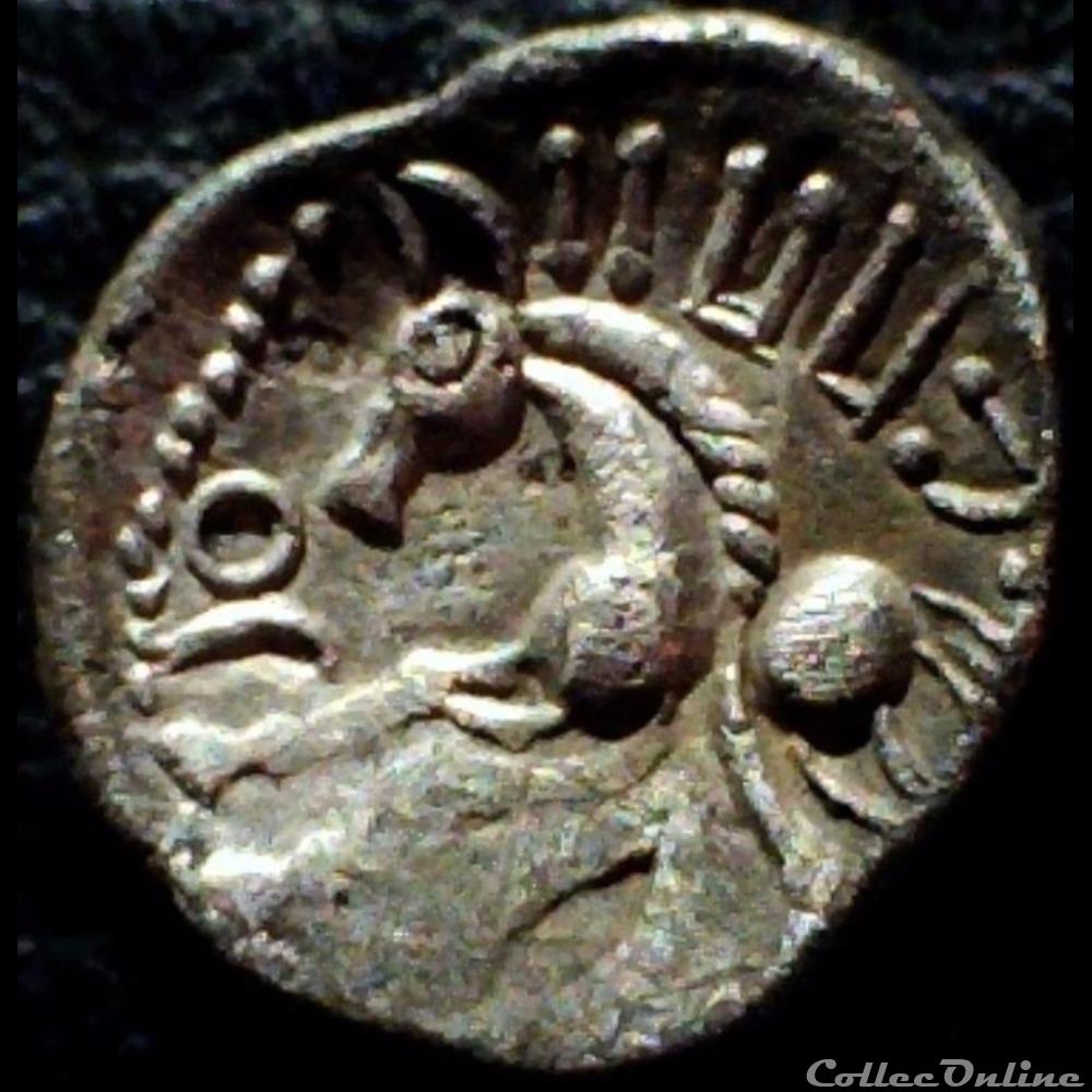 ( incertaine ) Quinaire du type Jersey 43 inédit monnaie antique gauloise incertaine quinaire du type jersey 43 inedit
