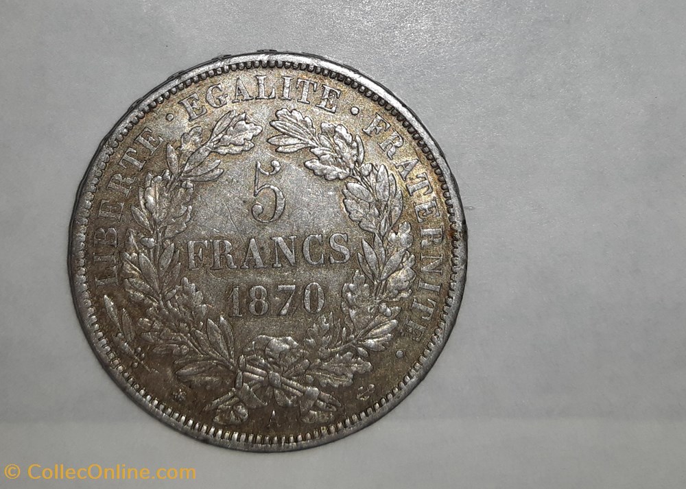 5 francs Cérès - de 1870 monnaies monde france 5 francs ceres de 1870