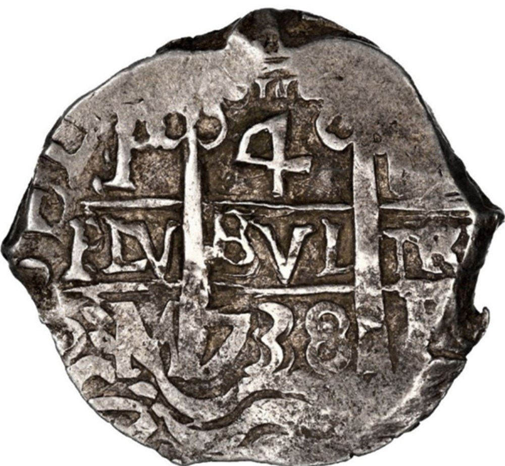 Potosi - Felipe V - 4 Reales - 1738 - M monnaies colonies espagnoles potosi felipe v 4 reales 1738 m