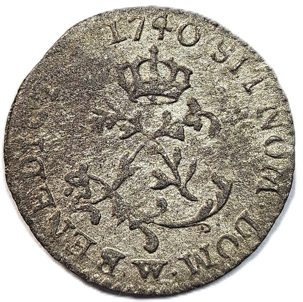 Sol de billon aux 2L couronnés - Louis XV (1715-74) - 1740 - Lille 4 monnaies colonies francaises sol de billon aux 2l couronnes louis xv 1715 74 1740 lille