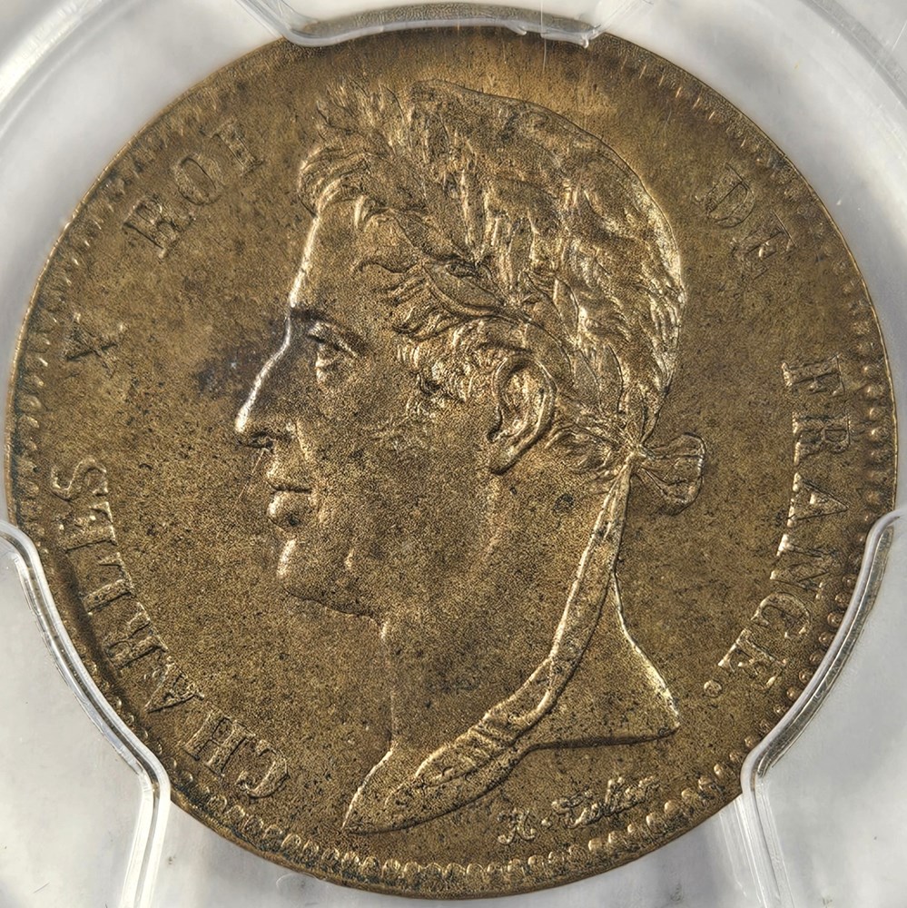 5 centimes - Charles X (1824 - 30) - 1825 - A - PCGS MS64BN monnaies colonies francaises 5 centimes charles x 1824 30 1825 a pcgs ms64bn