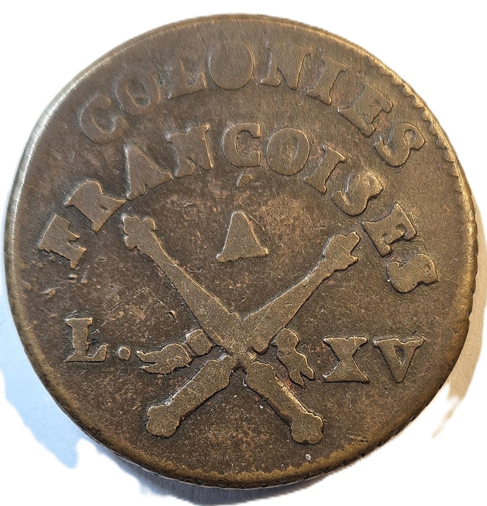 Sol des Colonies Françoises - Louis XV (1715-74) - 1767 - Paris - 1er type monnaies francaises sol des colonies francoises louis xv 1715 74 1767 paris 1er type
