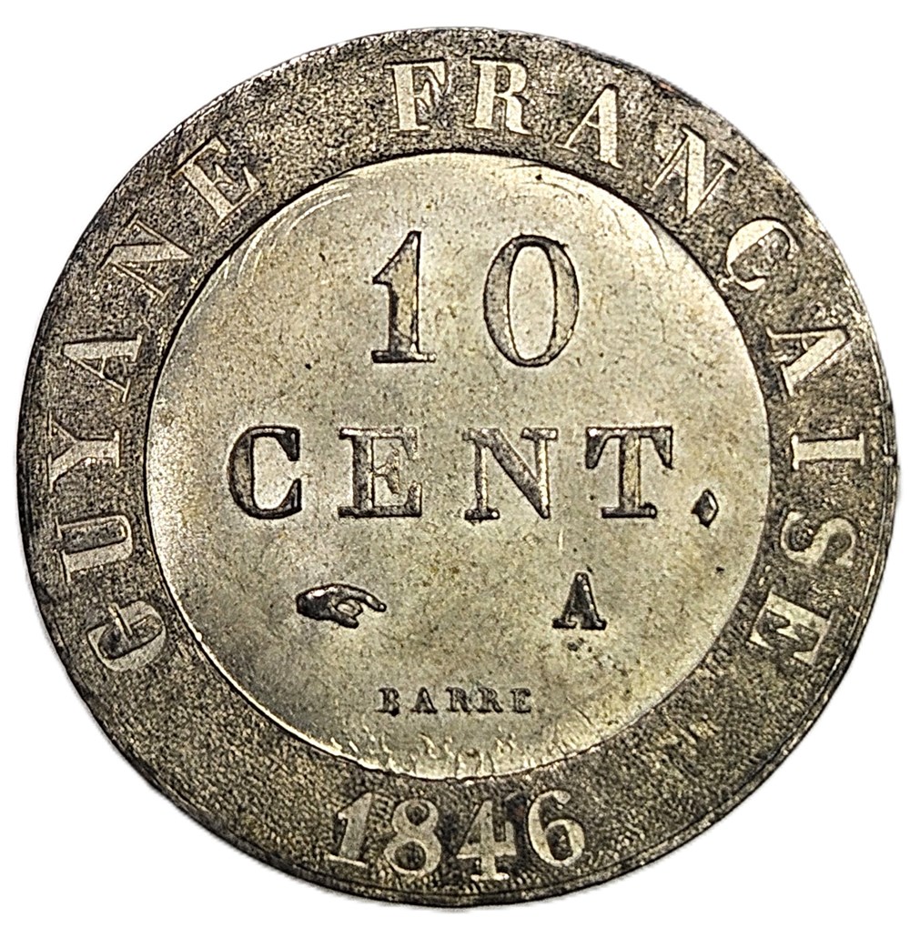 10 Centimes - Guyane Française - Louis Philippe (1830 - 48 ) - 1846 - Paris 2 monnaies colonies francaises 10 centimes guyane francaise louis philippe 1830 48 1846 paris